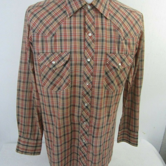Sears Western wear men pearl snap shirt vintage L - Picture 3 of 7